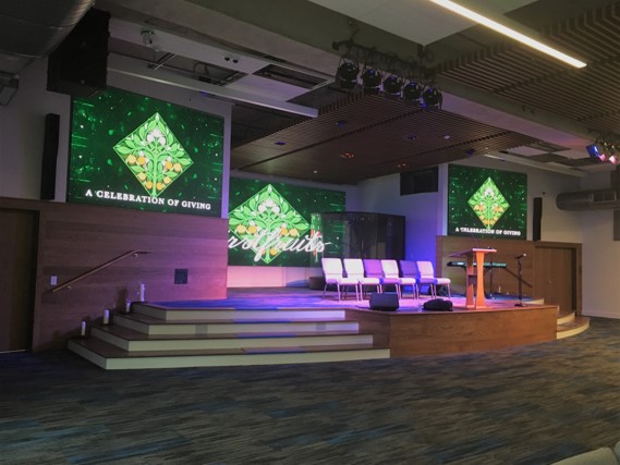 San Antonio Sound And Light Creates Contemporary Worship Space With CHAUVET Professional F4 Panels